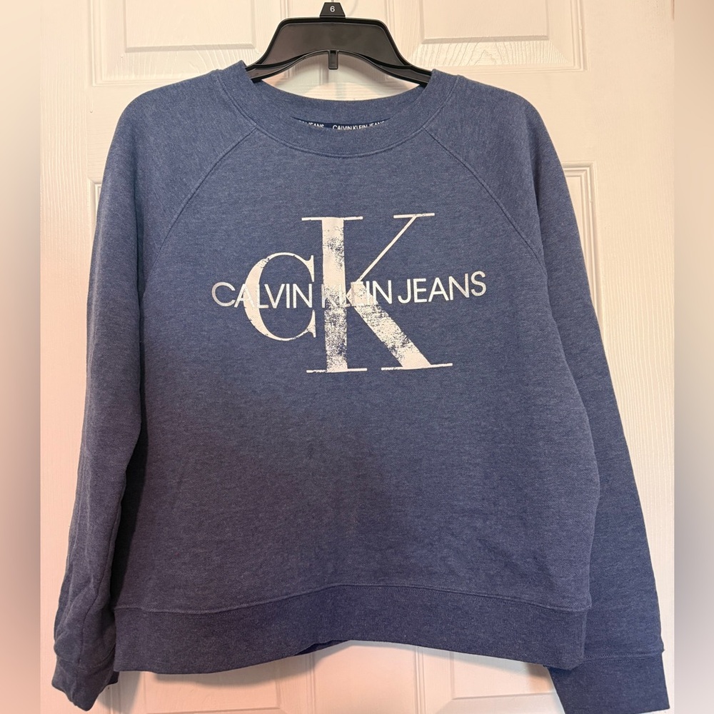 Calvin Klein Jeans Indigo Blue Logo Crewneck Sweatshirt